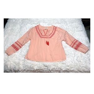 Peach boho long sleeve shirt